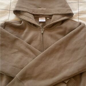 Aritzia Beige Zip Up Sweater